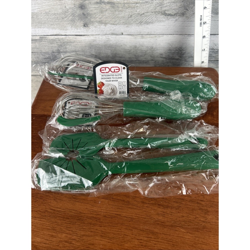 Edge Design Green Spatulas With Whisk Cleaners